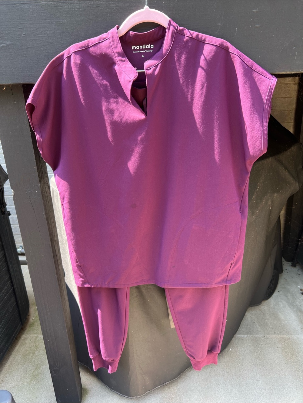 Mandala Women's Short-Sleeve Top in Plum
